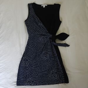 Diane Von Furstenberg Blue Asymmetrical Sheath Dress